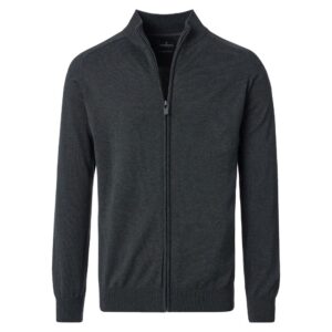 Grafitowy sweter na zamek Casa Moda