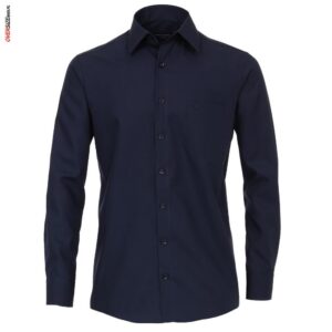 Granatowa koszula wizytowa, z długim rękawem Casa Moda