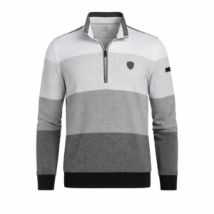 Szary sweter na stójce z zamkiem Claudio Campione