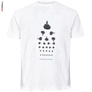 Biały T-shirt z kontrastowym nadrukiem Maxfort