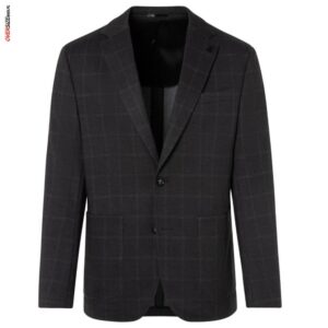 Brązowo szara marynarka w kratkę Thomas Goodwin