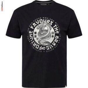 Czarny T-shirt ze smokiem Allsize