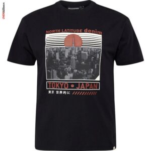 Czarny T-shirt z nadrukiem Allsize