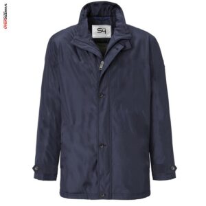 Granatowy, elegancki płaszcz S4