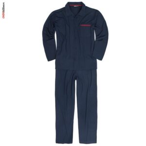 Granatowa pidżama z długim rękawem i długimi spodniami Adamo