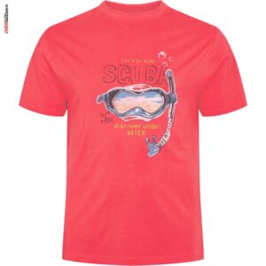 Czerwony T-shirt z kontrastowym nadrukiem Maxfort