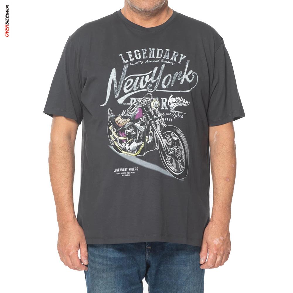 Grafitowy T-shirt z motocyklem Maxfort - obrazek 3