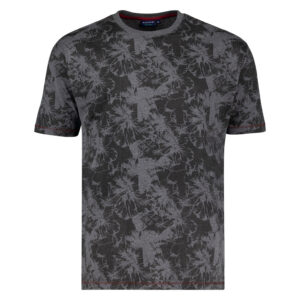Grafitowy T-shirt w kwiatowy wzór ADAMO