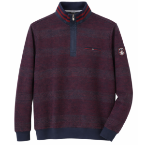 Bordowo-granatowy sweter w paski Campione