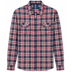 Koszula z długim rękawem, w kratę, na zamek Campione