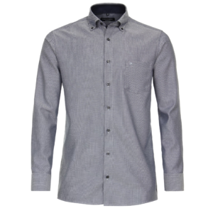 Granatowo-biała koszula z długim rękawem Casa Moda