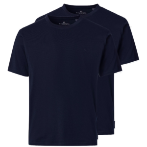 Granatowy gładki T-shirt dwupak Casa Moda