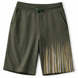 Oliwkowe szorty dresowe z nadrukiem Maxfort