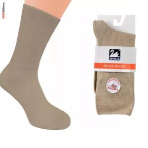 Beżowe skarpetki bezuciskowe Wola