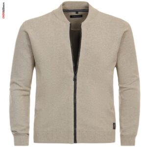 Beżowy sweter rozpinany Casa Moda