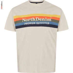 Beżowy T-shirt z nadrukiem Allsize