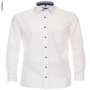 Biała koszula z ciemnymi guzikami Casa Moda