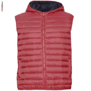 Bordowy pikowany bezrękawnik z kapturem Maxfort