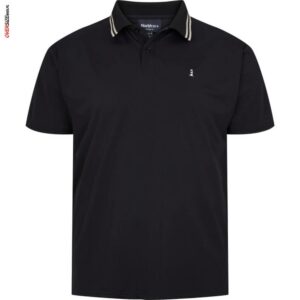 Czarne polo z krótkim rękawem z szybkoschnącego materiału Allsize