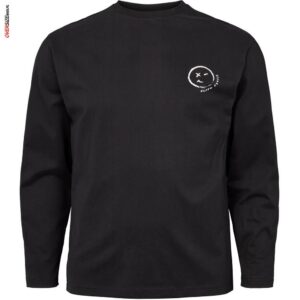 Czarny T-shirt z długim rękawem Allsize