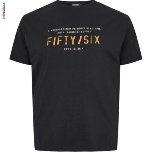 Czarny T-shirt z żółtym nadrukiem Allsize