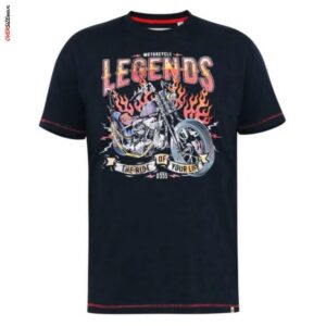 Czarny T-shirt z motocyklem Duke