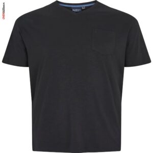 Czarny T-shirt z dekoltem "V" Allsize