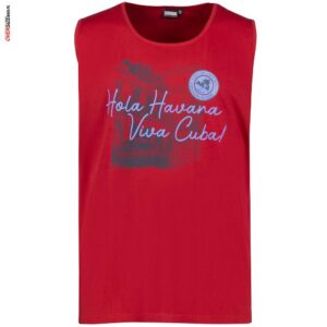 Czerwona koszulka bez rękawów ADAMO