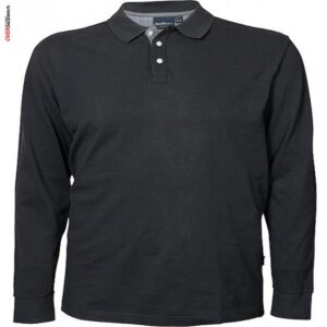 Grafitowe polo z długim rękawem Allsize