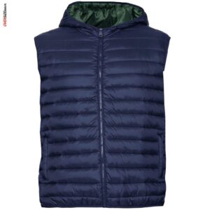 Granatowy pikowany bezrękawnik z kapturem Maxfort