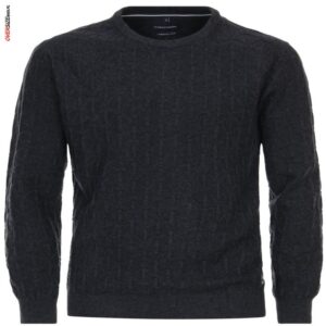 Granatowy sweter wełniany Casa Moda