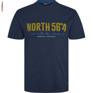 Granatowy T-shirt z nadrukiem Allsize