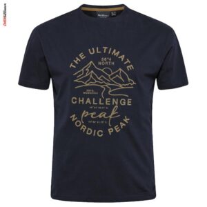 Granatowy T-shirt z górskim motywem Allsize