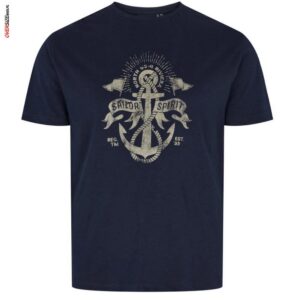 Granatowy T-shirt z kotwicą Allsize