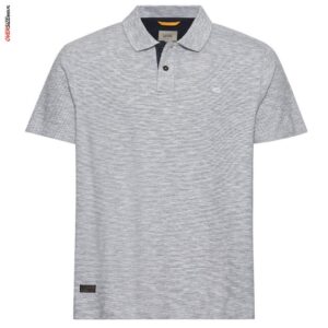 Szare polo z krótkim rękawem  w drobne prążki Camel Active