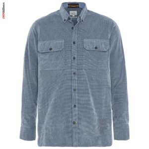 Szaroniebieska koszula sztruksowa z długim rękawem Camel Active