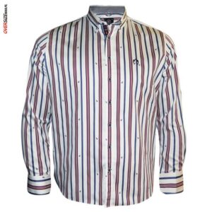 Biała koszula w paski z kotwiczkami Campione