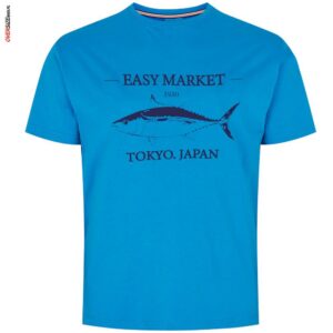 Niebieski T-shirt z motywem ryby Maxfort