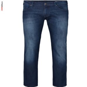 Granatowe jeansy z elastanem Allsize