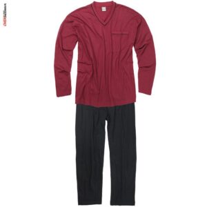 Bordowa pidżama męska z długimi spodniami i długim rękawem ADAMO