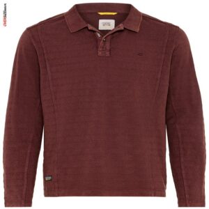 Bordowe polo z długim rękawem Camel Active