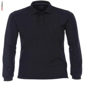 Granatowe polo z długim rękawem Casa Moda