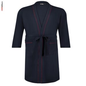 Granatowy szlafrok z czerwonym lampasem ADAMO