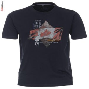 Granatowy T-shirt z nadrukiem Allsize