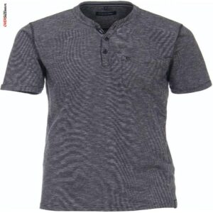 Czarny T-shirt z guziczkami Casa Moda