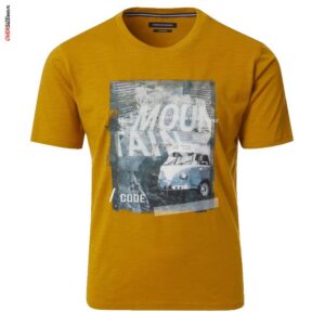Miodowy T-shirt z nadrukiem Casa Moda