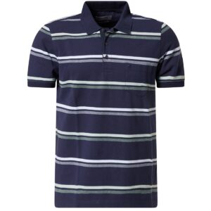 Granatowe polo w paski, z krótkim rękawem Pierre Cardin