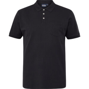 Czarne polo w waflowy wzór Allsize