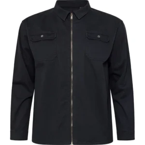 Czarna jeansowa koszula na zamek Allsize