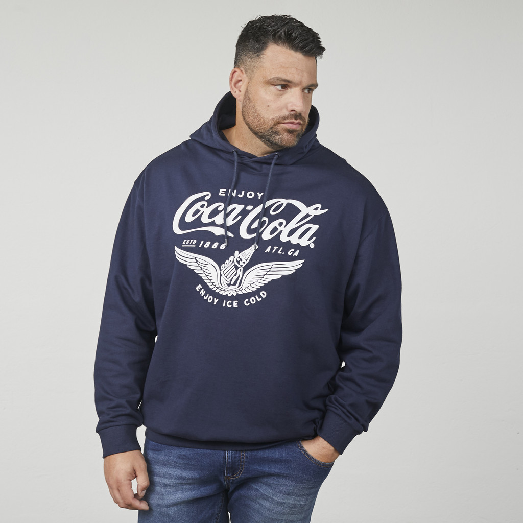 Granatowa bluza z kapturem, przez głowę Coca Cola - obrazek 5